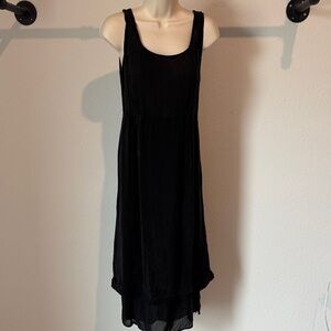 Vintage Johnny Was Black Silky Sleeveless Midi Dress